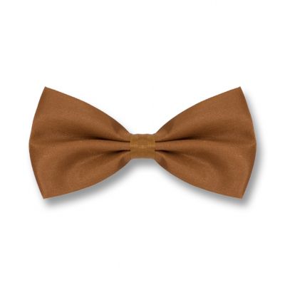 Brown Polyester Solid Skinny Bow Tie