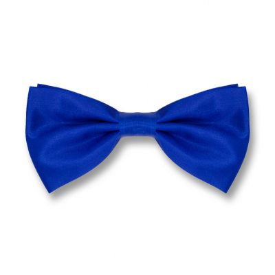 Denim Dark Blue Polyester Solid Skinny Bow Tie