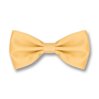 Mustard Polyester Solid Skinny Bow Tie