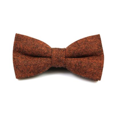 Brown Cotton Polka Dot Butterfly Bow Tie