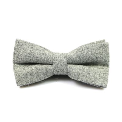 Platinum Cotton Solid Butterfly Bow Tie