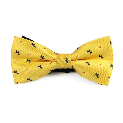 Yellow, Midnight Blue and Red Polyester Novelty Butterfly Bow Tie
