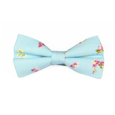 Mint green, White and Pink Cotton Floral Butterfly Bow Tie