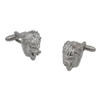 Silver Soild Lion Cufflinks