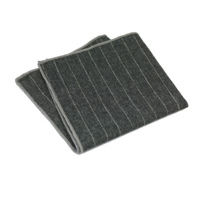 Gray Dolphin and Platinum Cotton Striped Pocket Square
