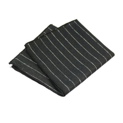 Black, Platinum and Gray Dolphin Cotton Striped Pocket Square