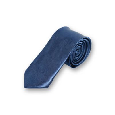 5cm Navy Blue Polyester Solid Skinny Tie