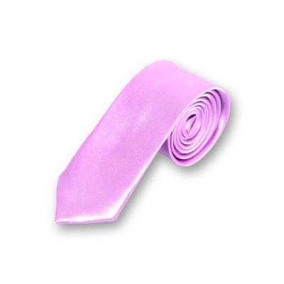5cm Purple Flower Polyester Solid Skinny Tie