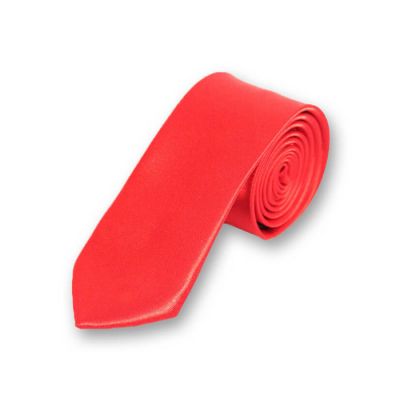 5cm Scarlet Polyester Solid Skinny Tie