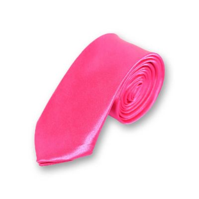 5cm Violet Red Polyester Solid Skinny Tie