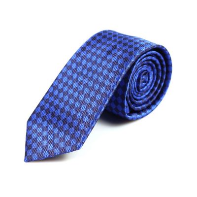 6cm Midnight Blue and Dodger Blue Polyester Striped Skinny Tie