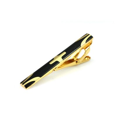 Gold Carved Black Tie Bar