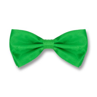 Spring Green Polyester Solid Skinny Bow Tie