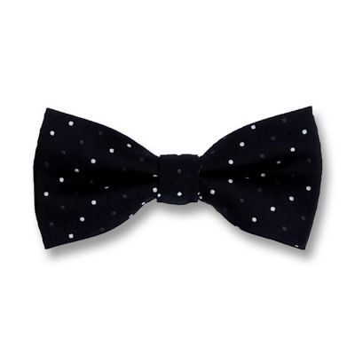 Black, White and Gray Dolphin Polyester Polka Dot Butterfly Bow Tie