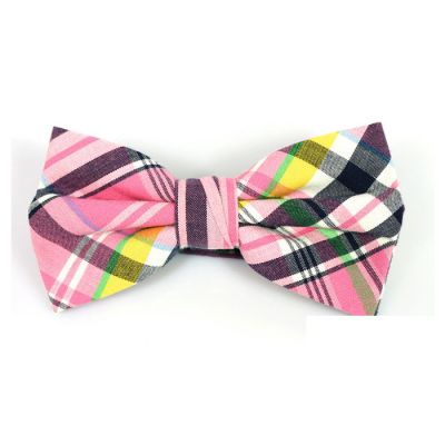 Mint green, Rose Gold, Tiger Orange, Black and Yellow Cotton Plaid Butterfly Bow Tie