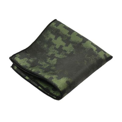 Black and Fern Green Polyester Novelty Pocket Square