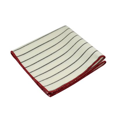 Love Red, Gunmetal and SeaShell Polyester Striped Pocket Square