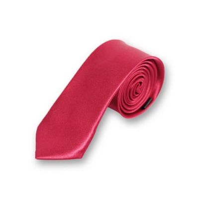 5cm Cranberry Polyester Solid Skinny Tie