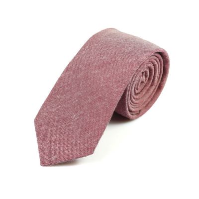 6cm Valentine Red Cotton Solid Skinny Tie