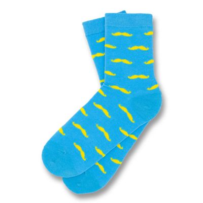 Blue and Yellow Cotton Novelty Socks