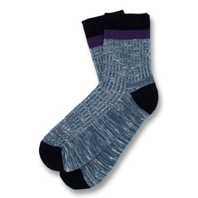 Dark Slate Blue, Black and Purple Jam Cotton Solid Socks